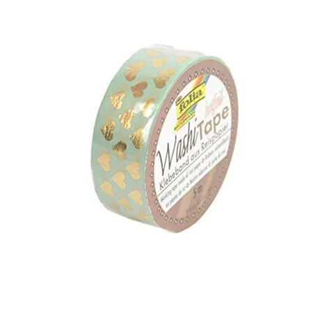 Folia Washi-Tape Herzen gold, 15 mm x 5 m