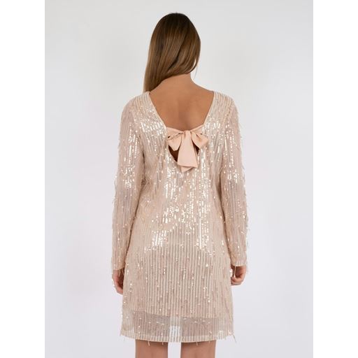 Neo Noir Maline Sequins Kjole, Rose Gold, 40