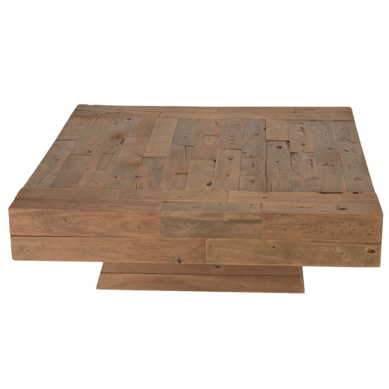 Macabane Table basse carrée bois massif Leonce bois - 104.5x104.5x35 cm