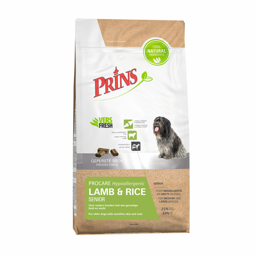 Prins ProCare Hypoallergeen Senior Lam & Rijst Hondenvoer 15 kg