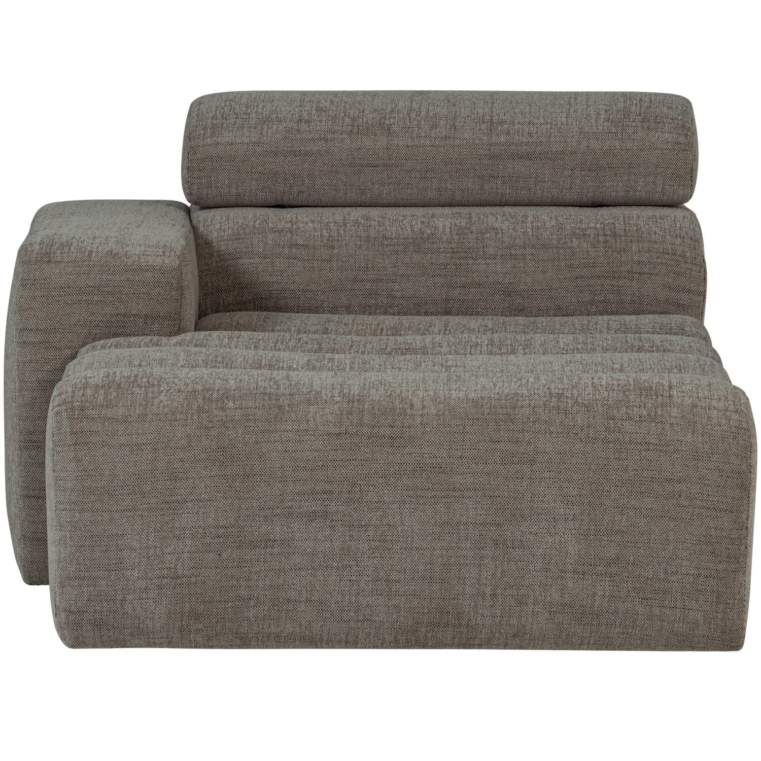 WOOOD Novi Chaise Longue Element Arm Links - Polyester- Grijs Melange