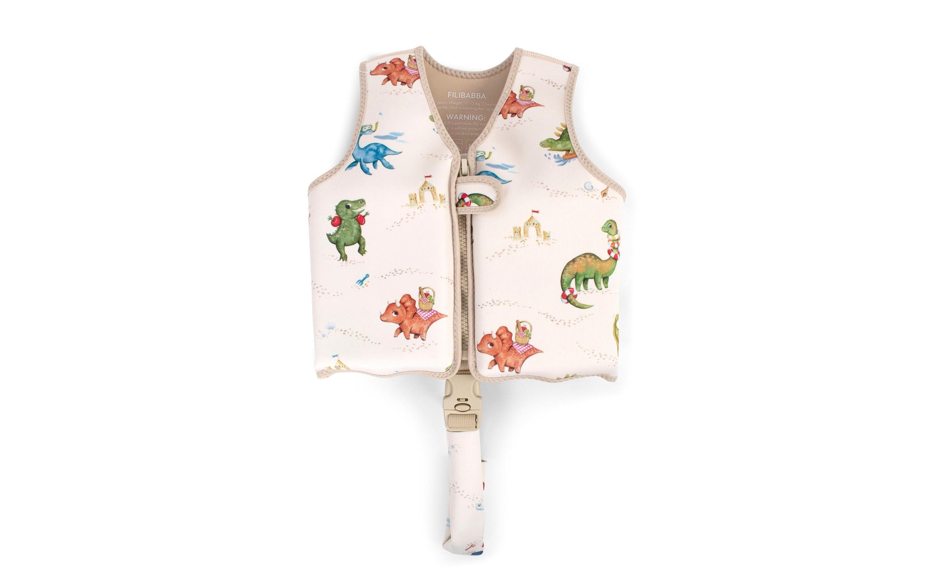 Schwimmweste 3-4 Jahre Dino BeachKinder-Schwimmlernweste mit Reissverschluss