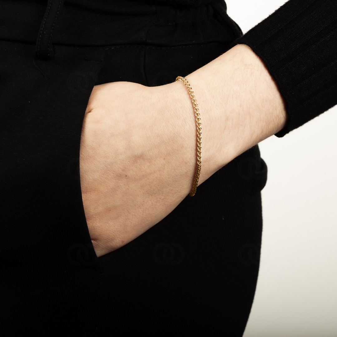 Zopfarmband 750/18 K Gelbgold 2.5mm 19cm