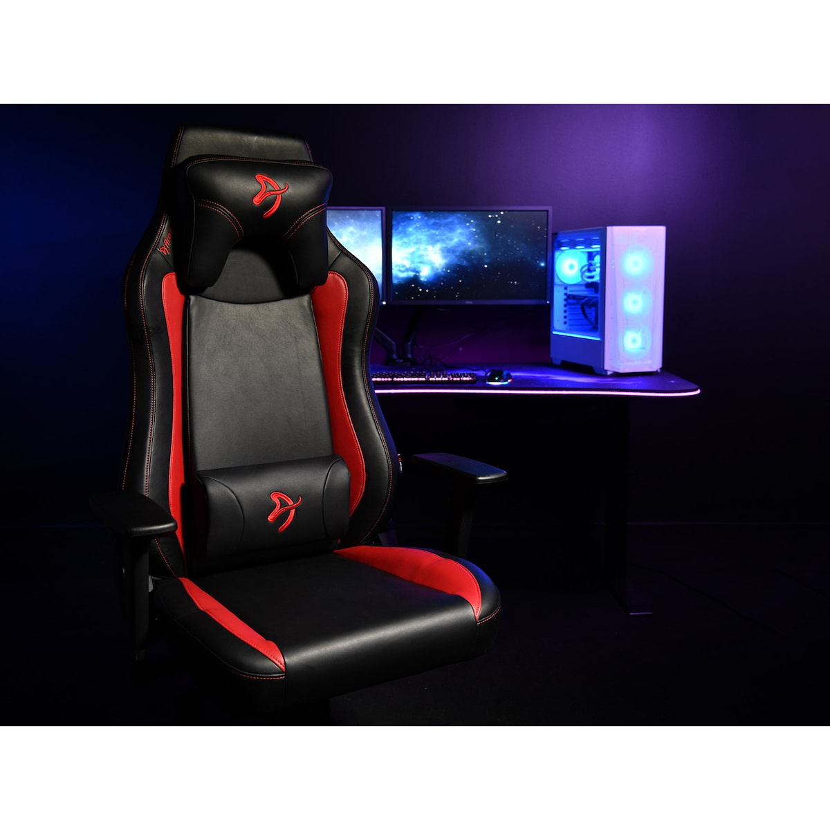 Arozzi Vernazza SoftPU gamingstol (sort/rød)