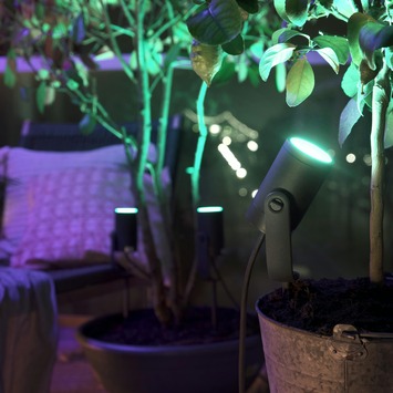 Philips Hue outdoor Lily startset prikspot 1x8W zwart