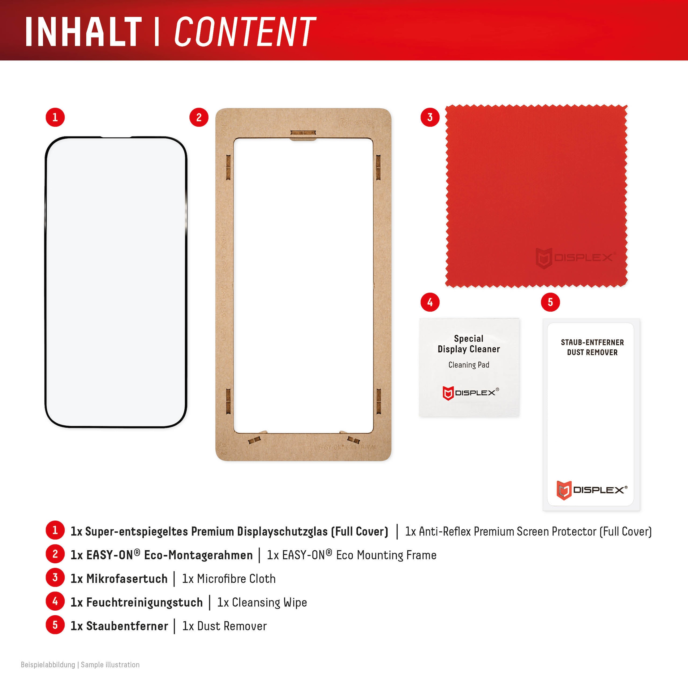Displex Displayschutzglas »Premium Glass Screen Protector Anti-Reflex« für Apple iPhone 17 Pro Displayschutzfolie, Schutzfolie, Bildschirmschutz, kratz- & stossfest