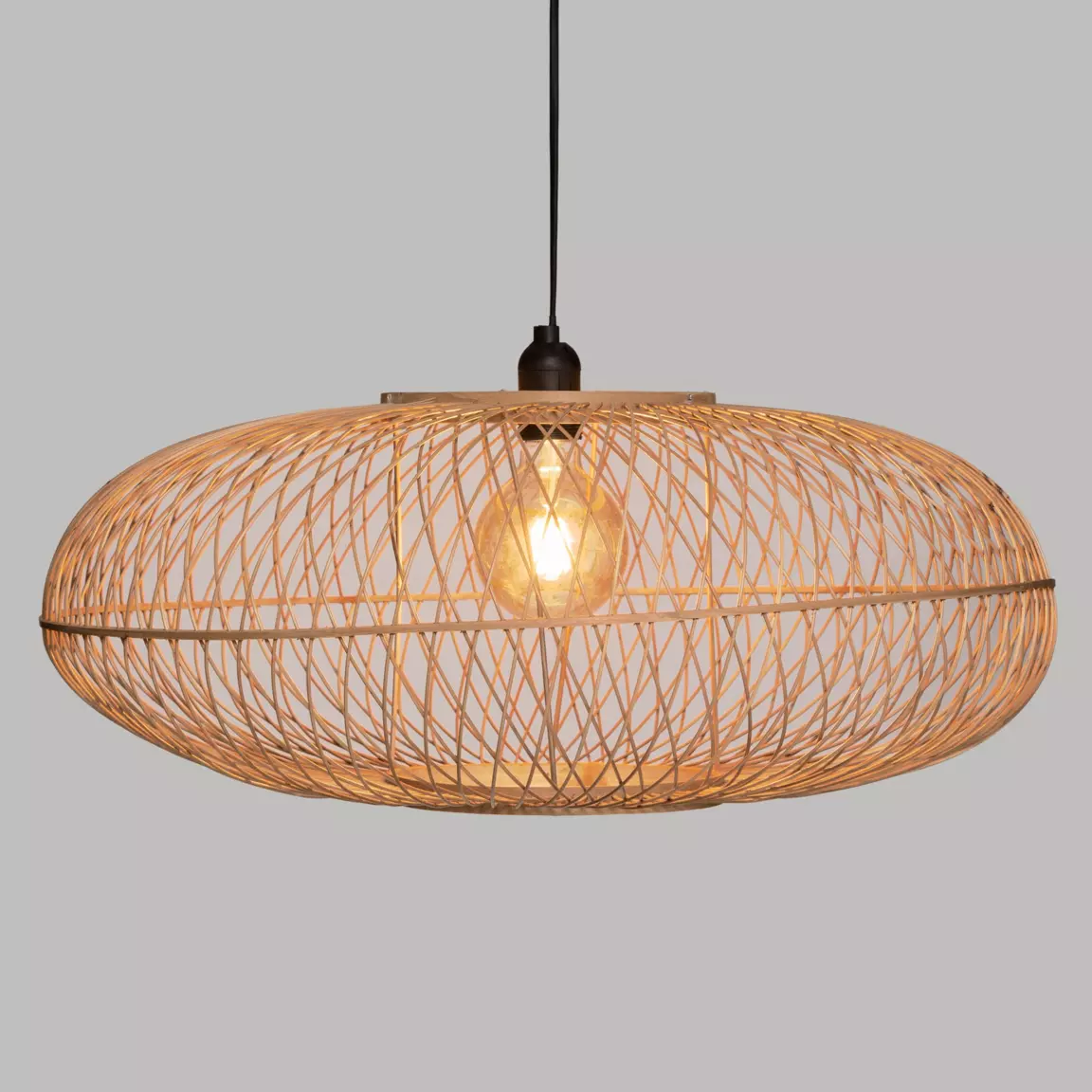 Suspension lumineuse en bambou (D60 cm) Loren Naturel