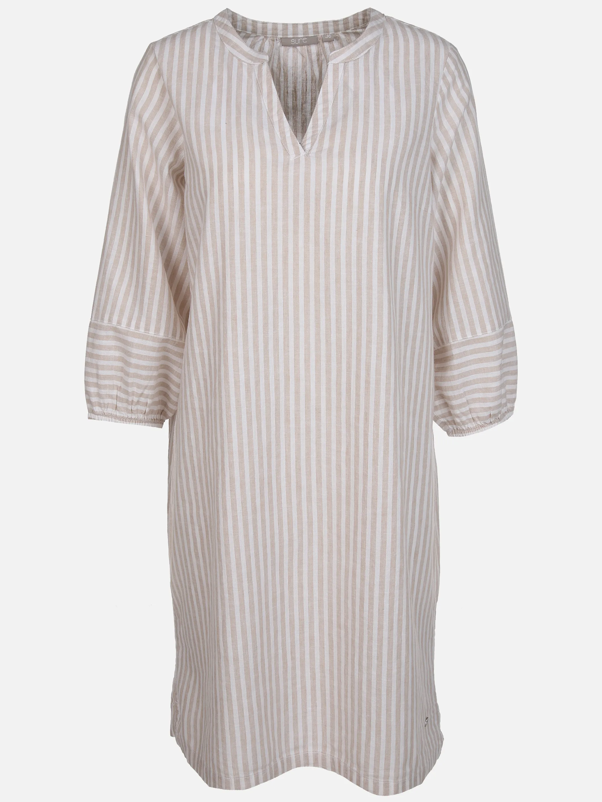 Damen Kleid in Streifenoptik mit 3/4 Arm