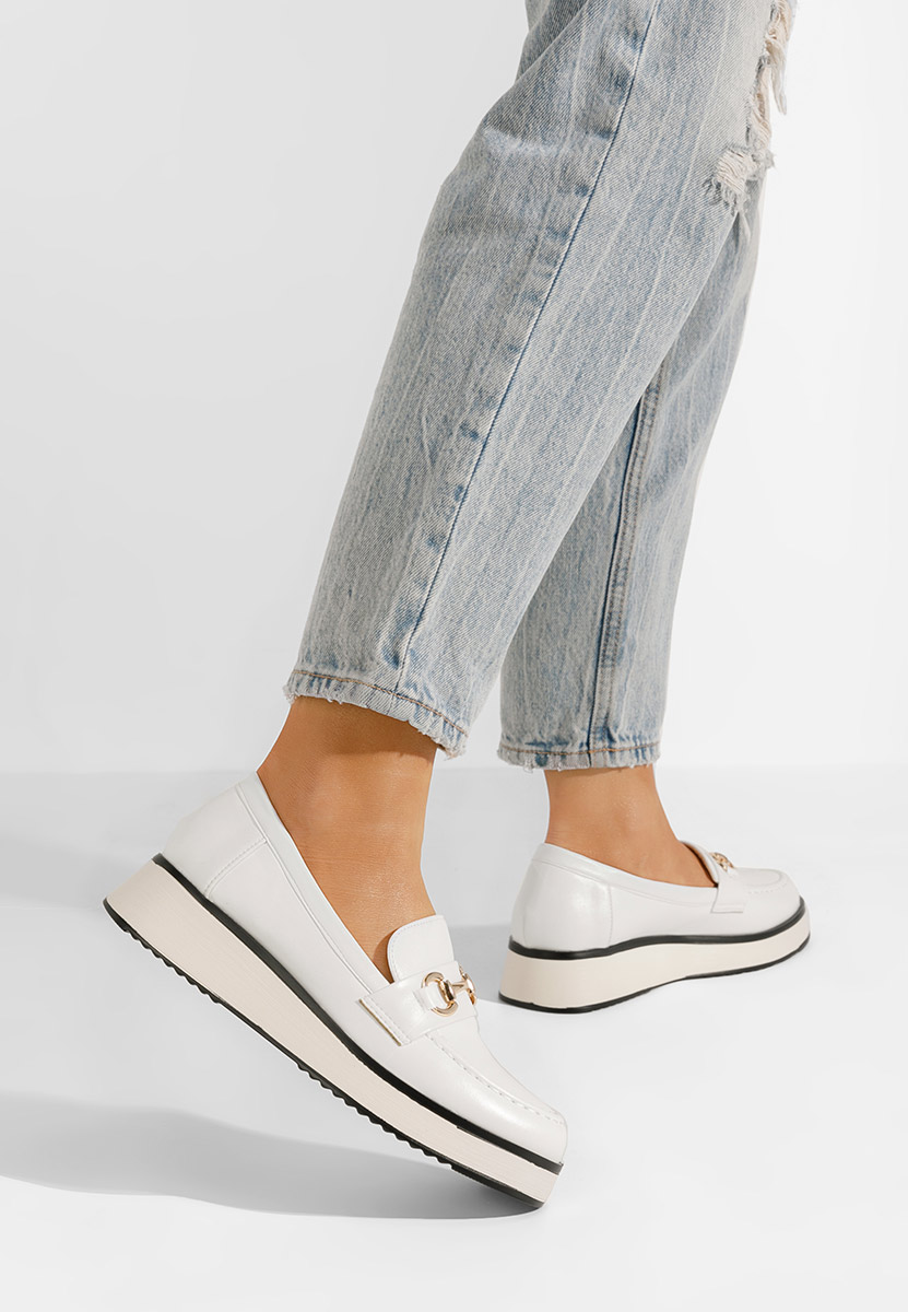 Mocassins à semelle épaisse blancs Dianna