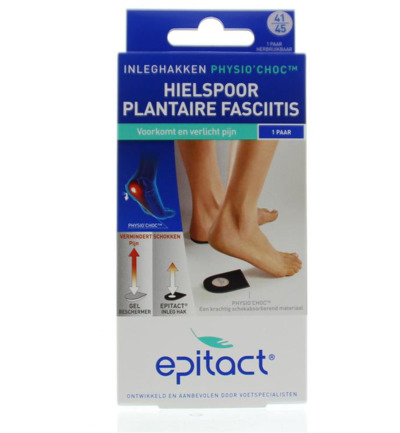 Epitact Hielspoor inleghakken met physio choc maat 41/45 (2 stuks)