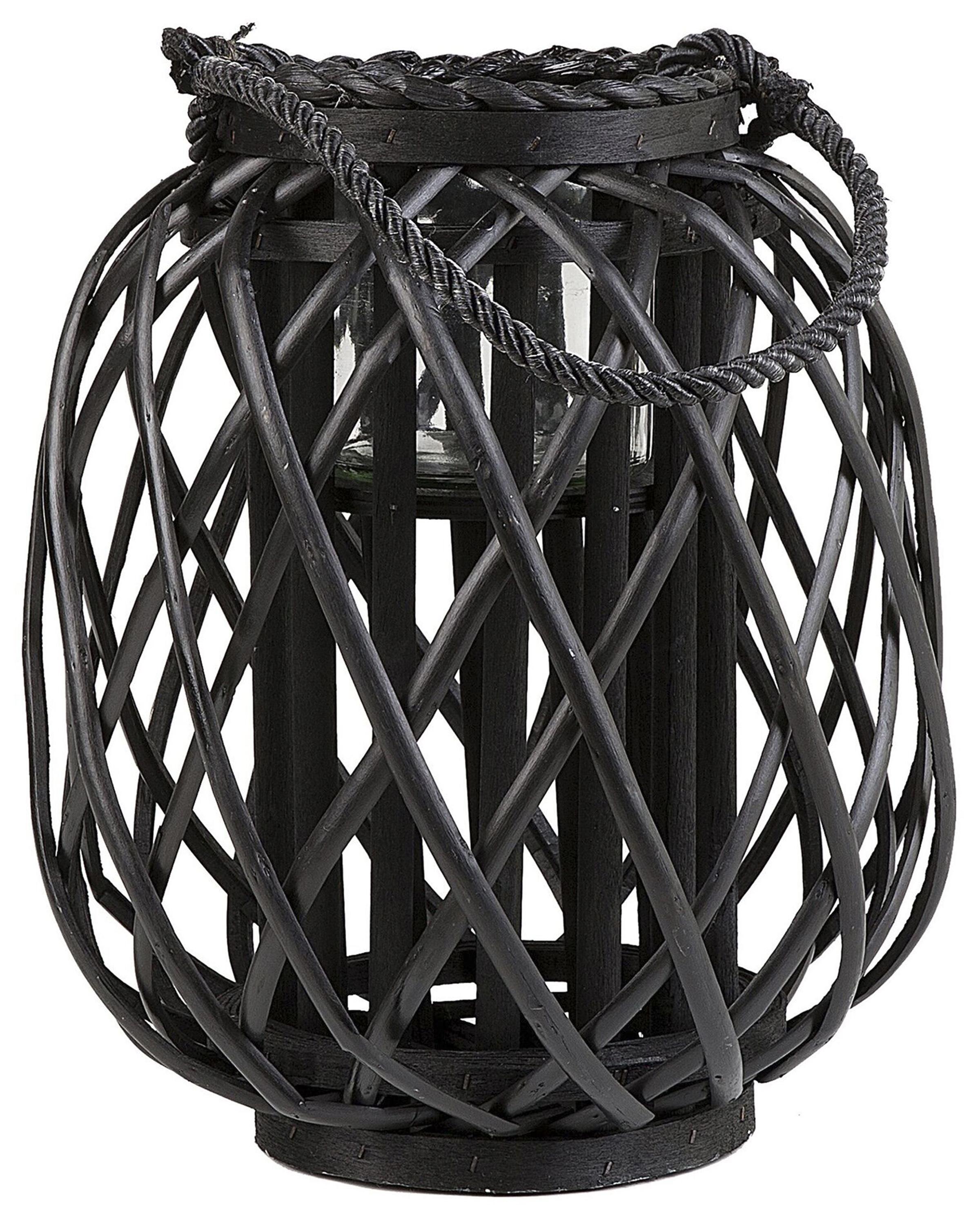 Lantaarn MAURITIUS Wilgenhout 30 cm Zwart
