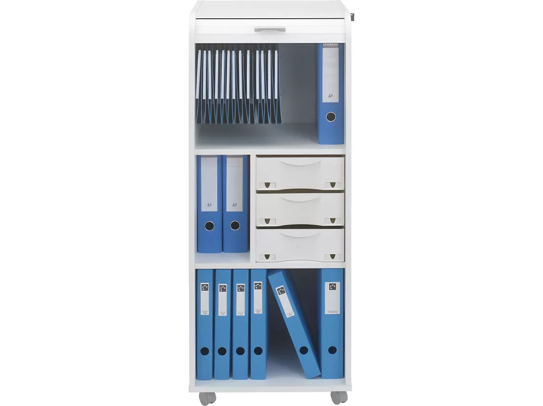 Caisson de Bureau Blanc à Roulettes 108 cm - Coloris: Mont Cervin 653