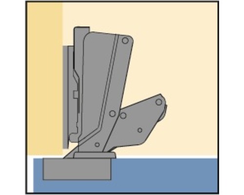 Groothoekscharnier Ø 35 mm, voor overhangende deuren, 1 stuk