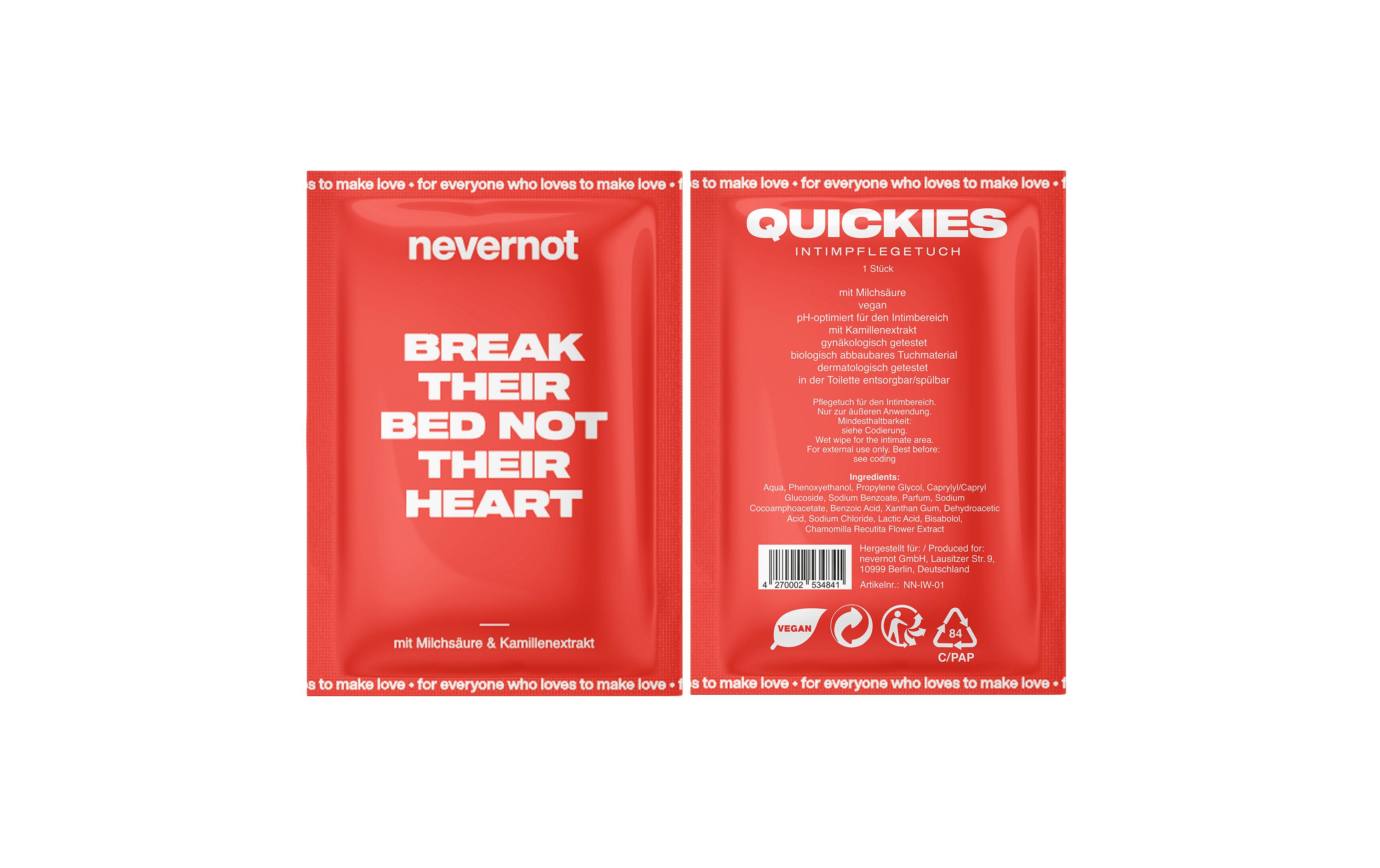 Intimpflege Quickies Intimate Wipes 7 StückHochwertige Intimpflegetücher aus medizinischem Silikon