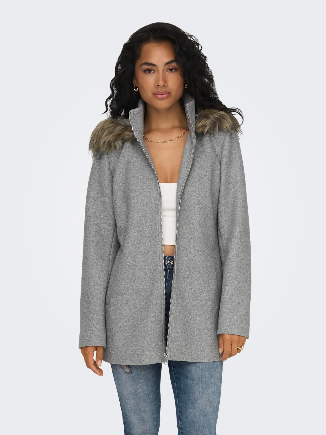 ONLNEWERICA Mantel Medium Grey Melange