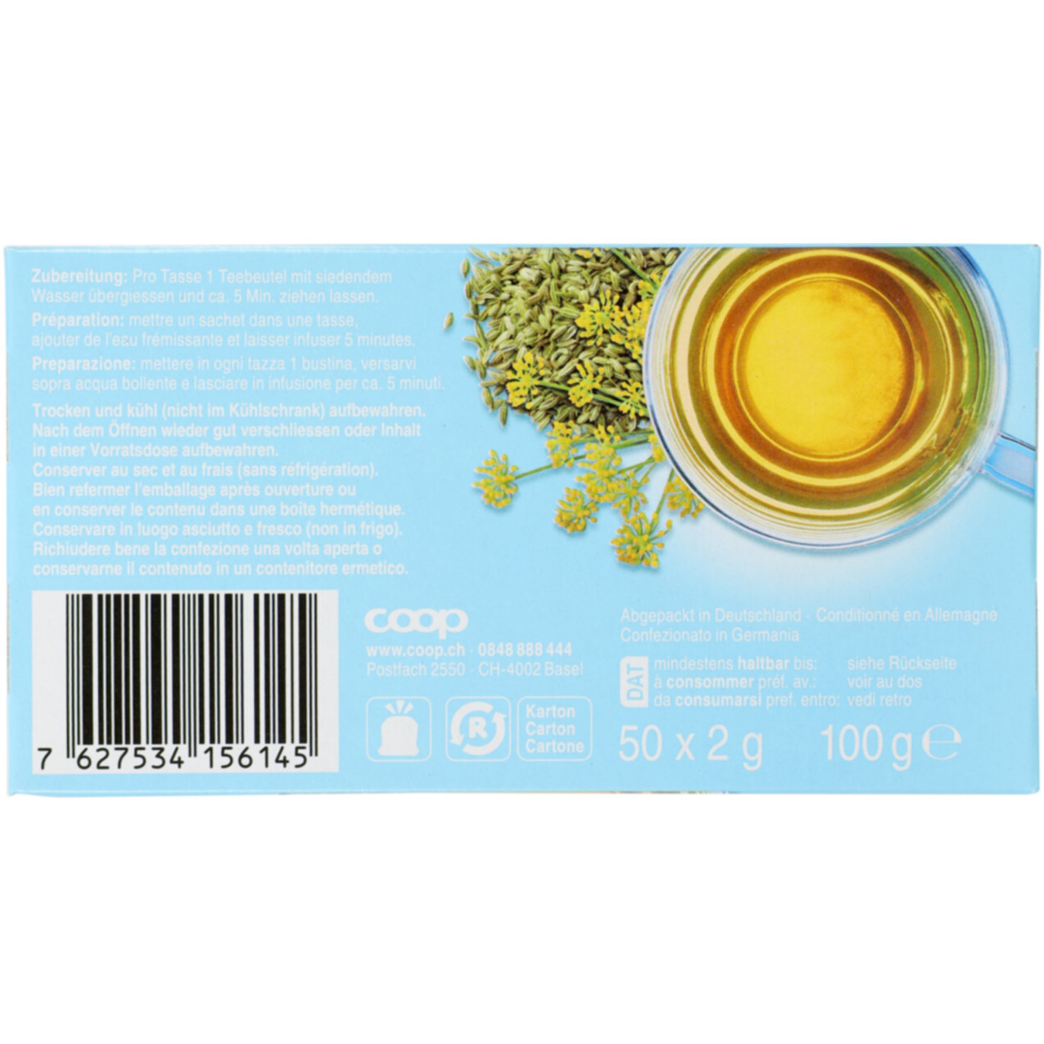 Prix Garantie Fencheltee 50 Beutel