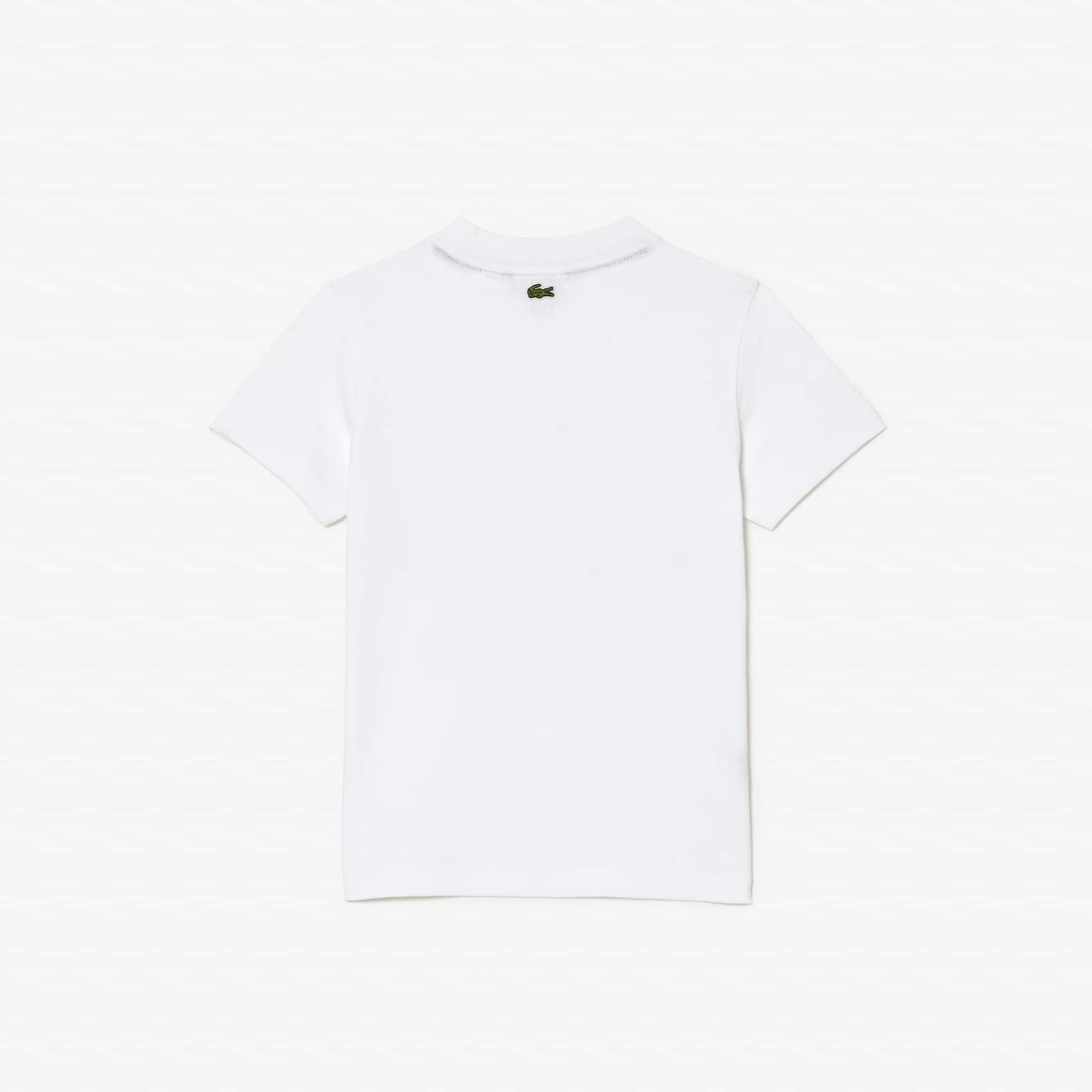 T-shirt avec imprimé siglé en jersey de coton T-Shirts & Chemises - Blanc - Lacoste - Garçon
