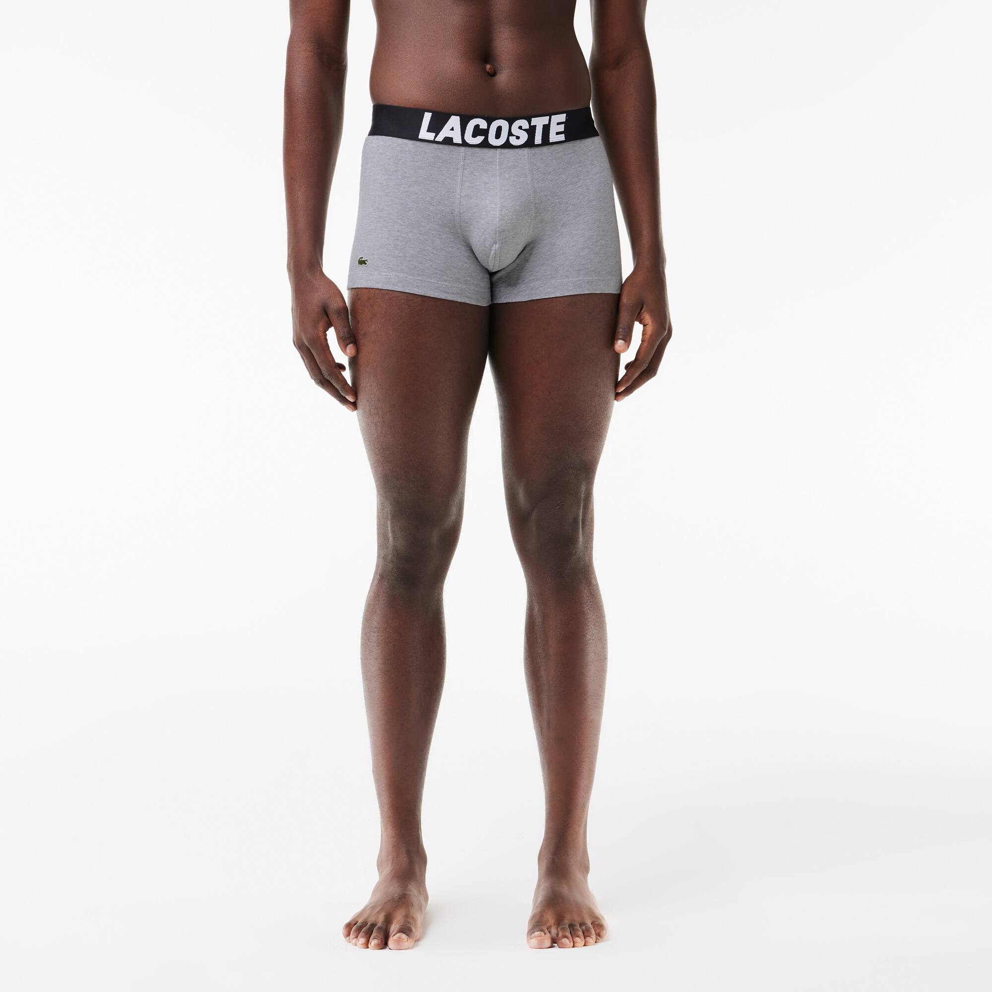 3er Pack Herren LACOSTE Trunks mit Logo Unterwasche - Schwarz - Lacoste - Herren