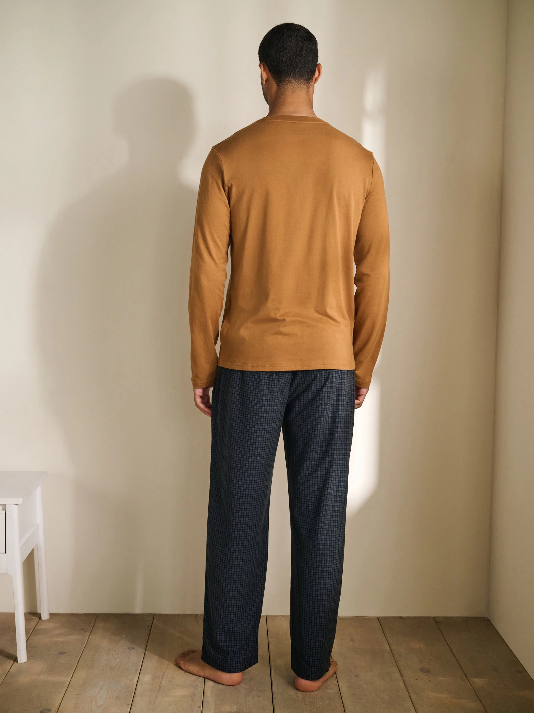 Marineblauw/oranje - Motionflex - Behaaglijke pyjama met lange mouwen