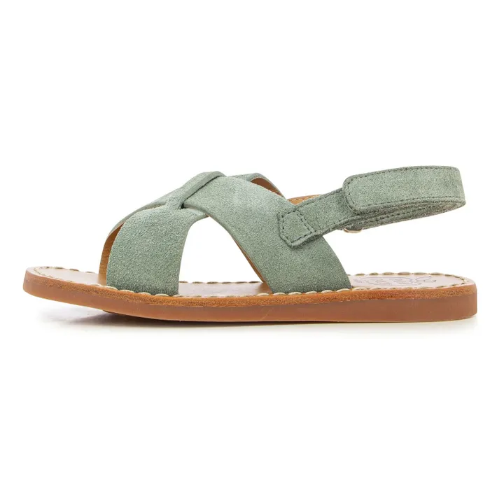 Pom d'Api Sandales Plage-Stitch Cross | Gris