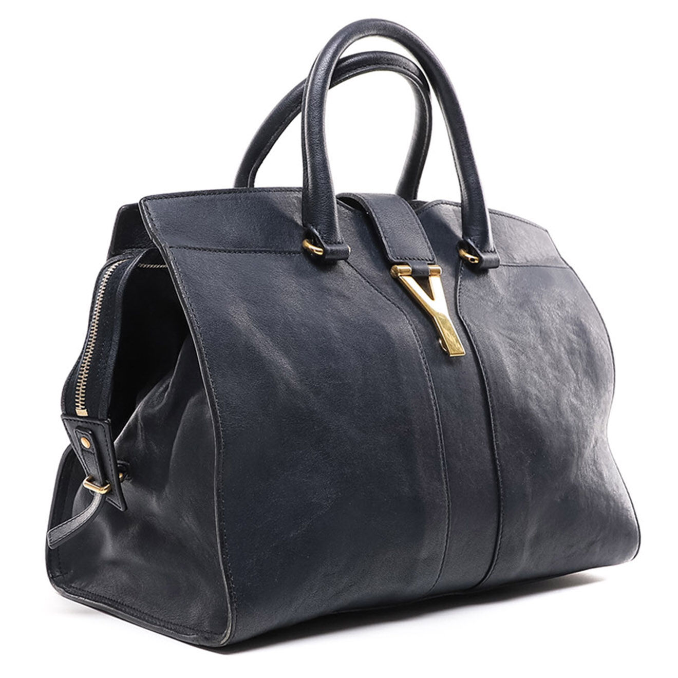 Saint Laurent Sac Cabas Chyc Saint Laurent en Cuir bleu Etat: Très bon état - Longueur 35 cm