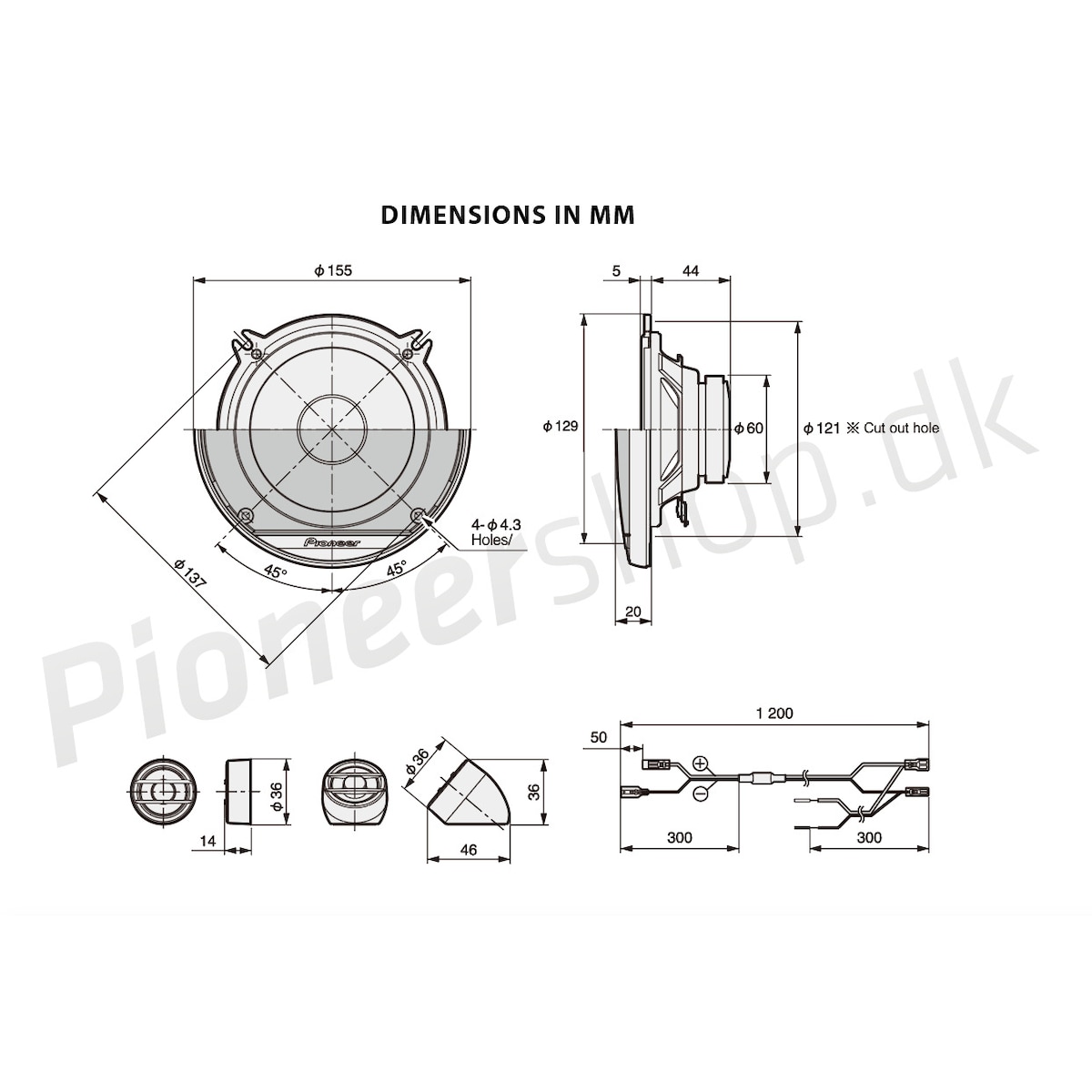 Pioneer TS-G130C 13 cm. højttalersystem