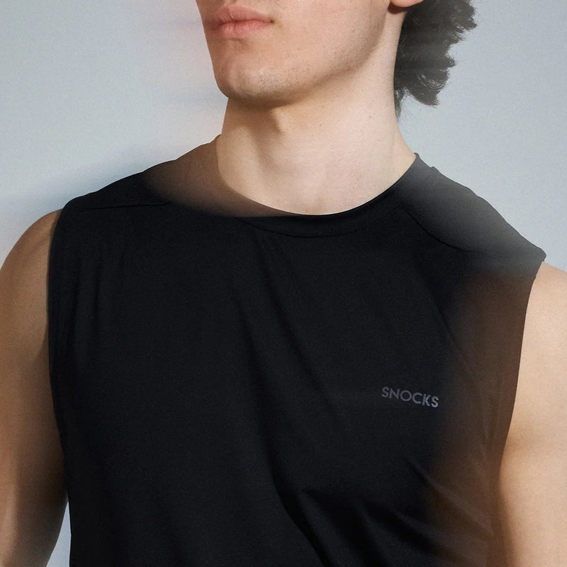 Tank Top Mesh Herren aus recyceltem Polyamid Schwarz