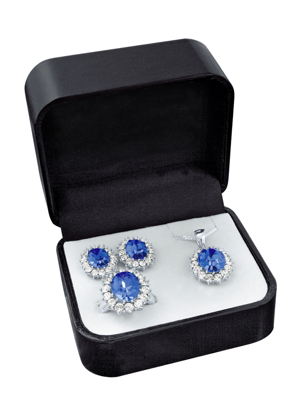 Schmuck-Set, 4-teilig mit Weißgoldauflage