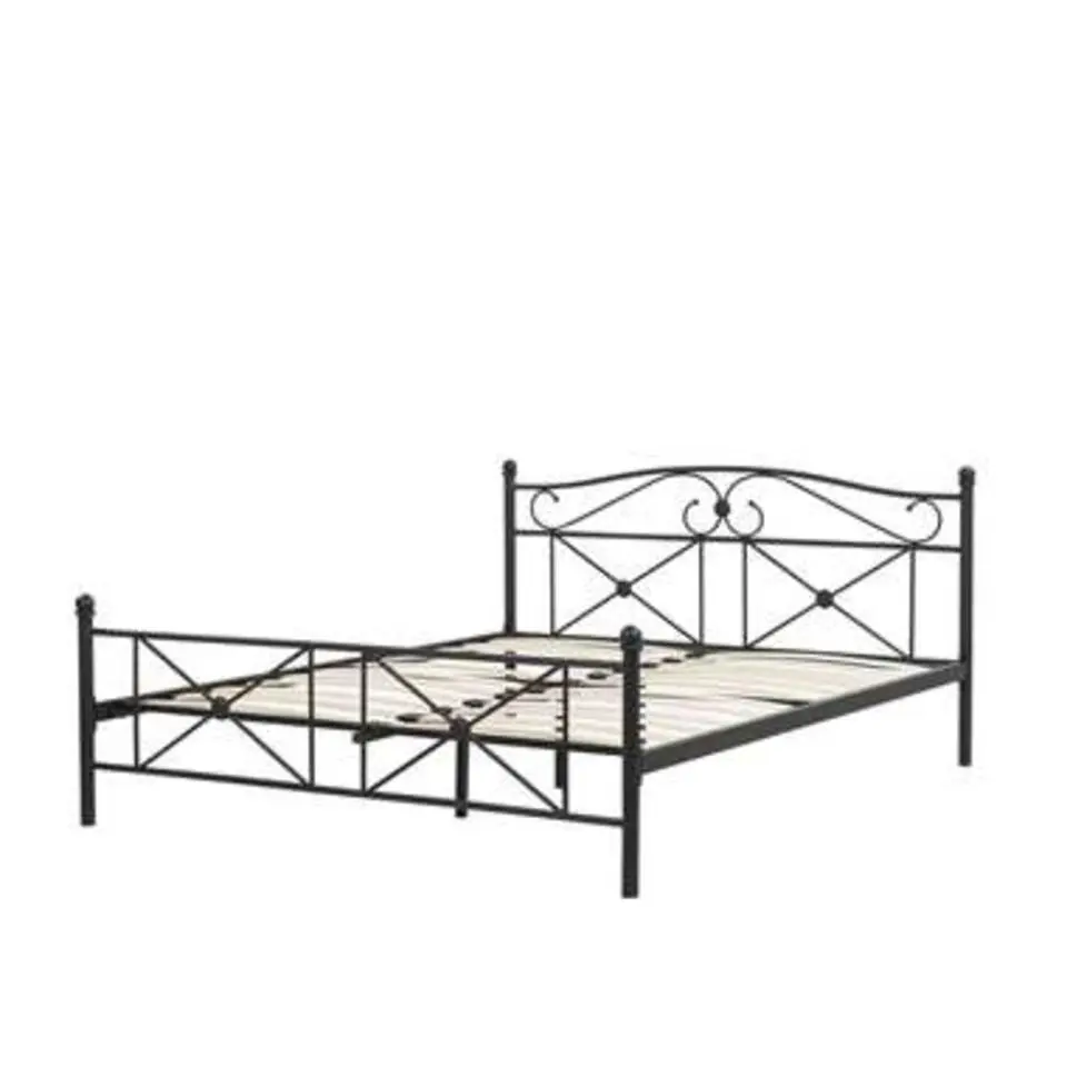 RODEZ - Tweepersoonsbed - Zwart - 140 x 200 cm - Metaal