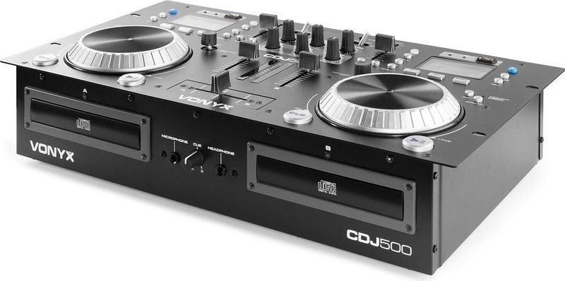 Vonyx - CDJ500 - Dubbele CD/MP3/USB Mixer - Kleur Zwart - Met Bluetooth