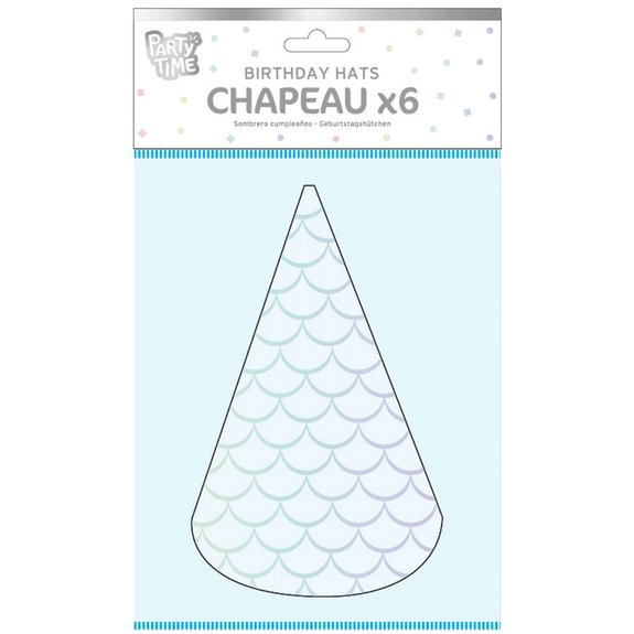 6 chapeaux de fête Sirène