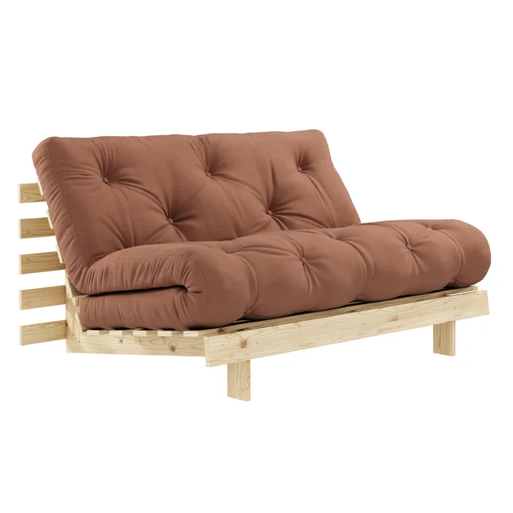Karup Design - Roots Schlafsofa, 140 x 200 cm, Kiefer natur / clay brown (759)