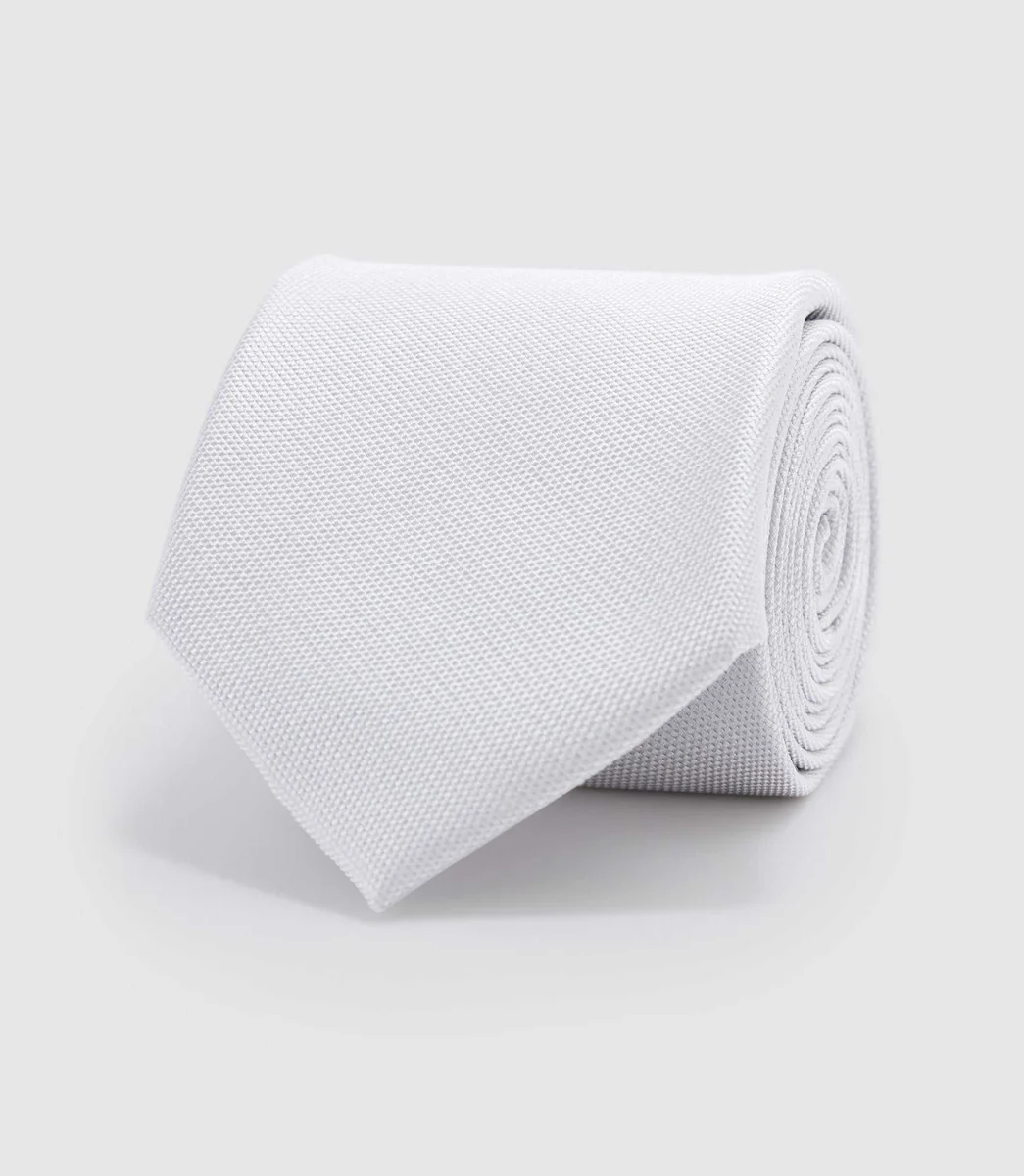 Cravate en tissu texturé gris