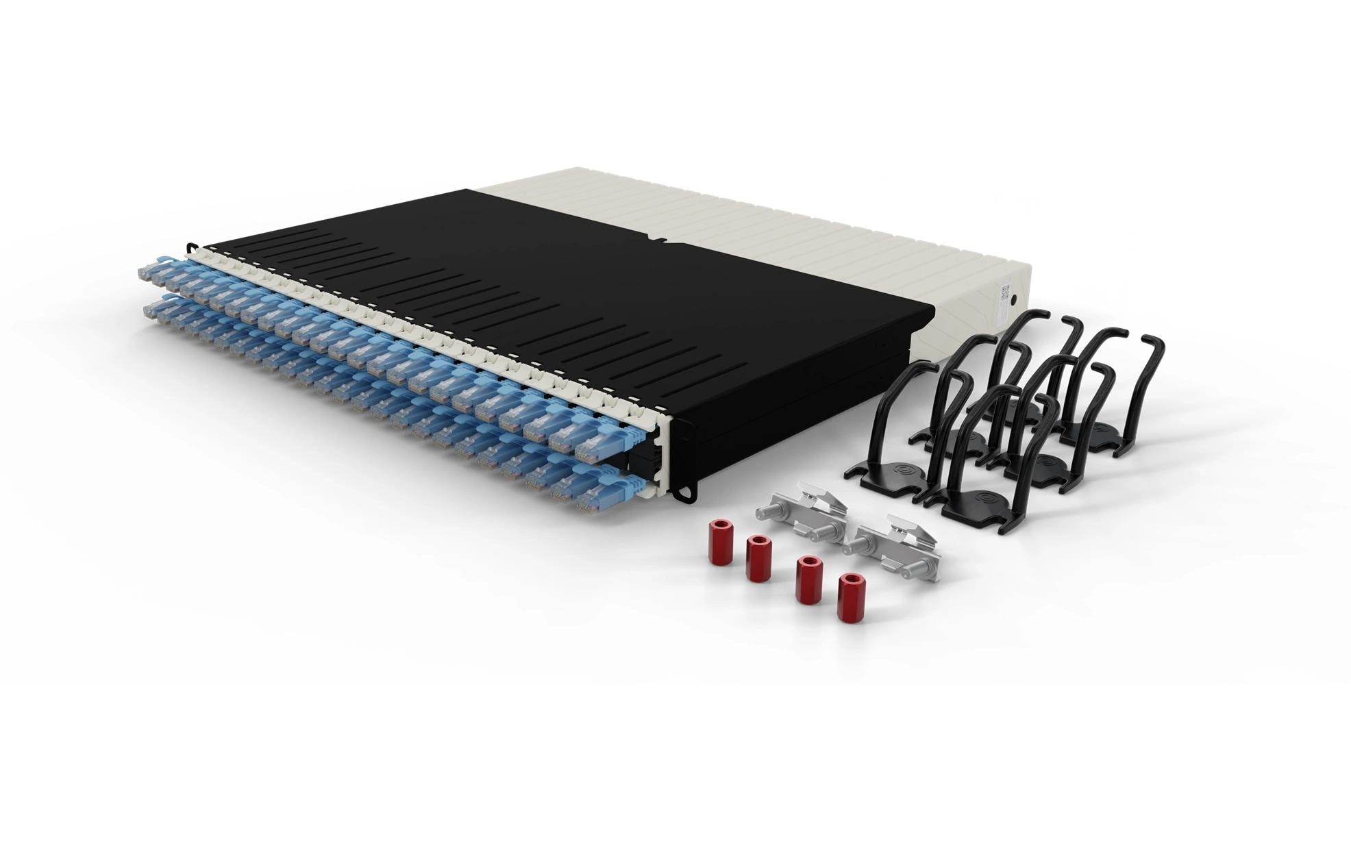 patchbox.one / 8RU / Cat 6A, UTP, 0.8 m, Blau<br>All-in-One Lösung für Ordnung im Netzwerkschrank