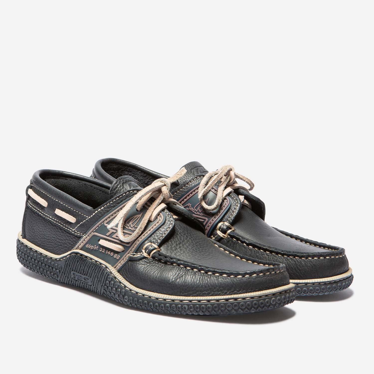 Chaussures Bateau Homme Cuir Marine Foncé