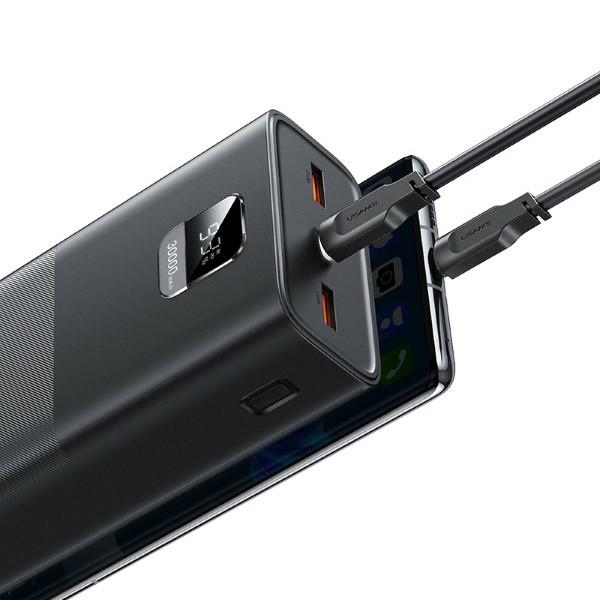 (65W) 30000mAh Powerbank Dual USB A / USB C Ladegerät inkl. USB C Ladekabel Power Delivery (ATXLOGTCTG01) - Schwarz