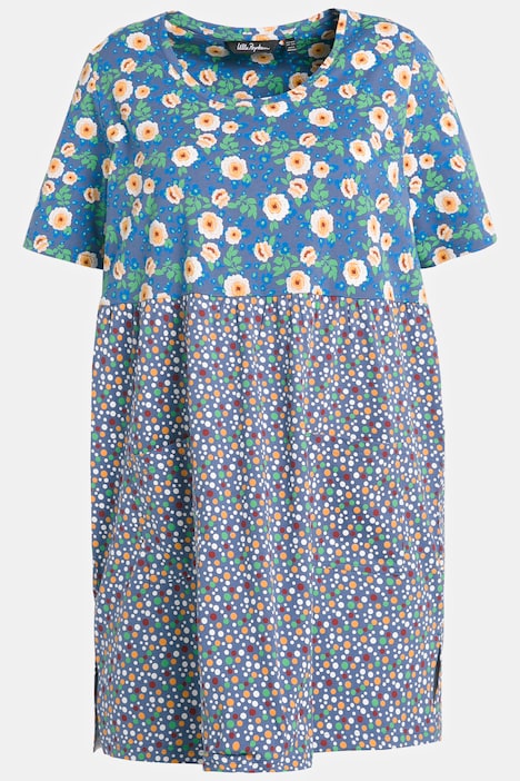 Longshirt, Rosen, Pünktchen, A-Linie, Rundhals, Halbarm