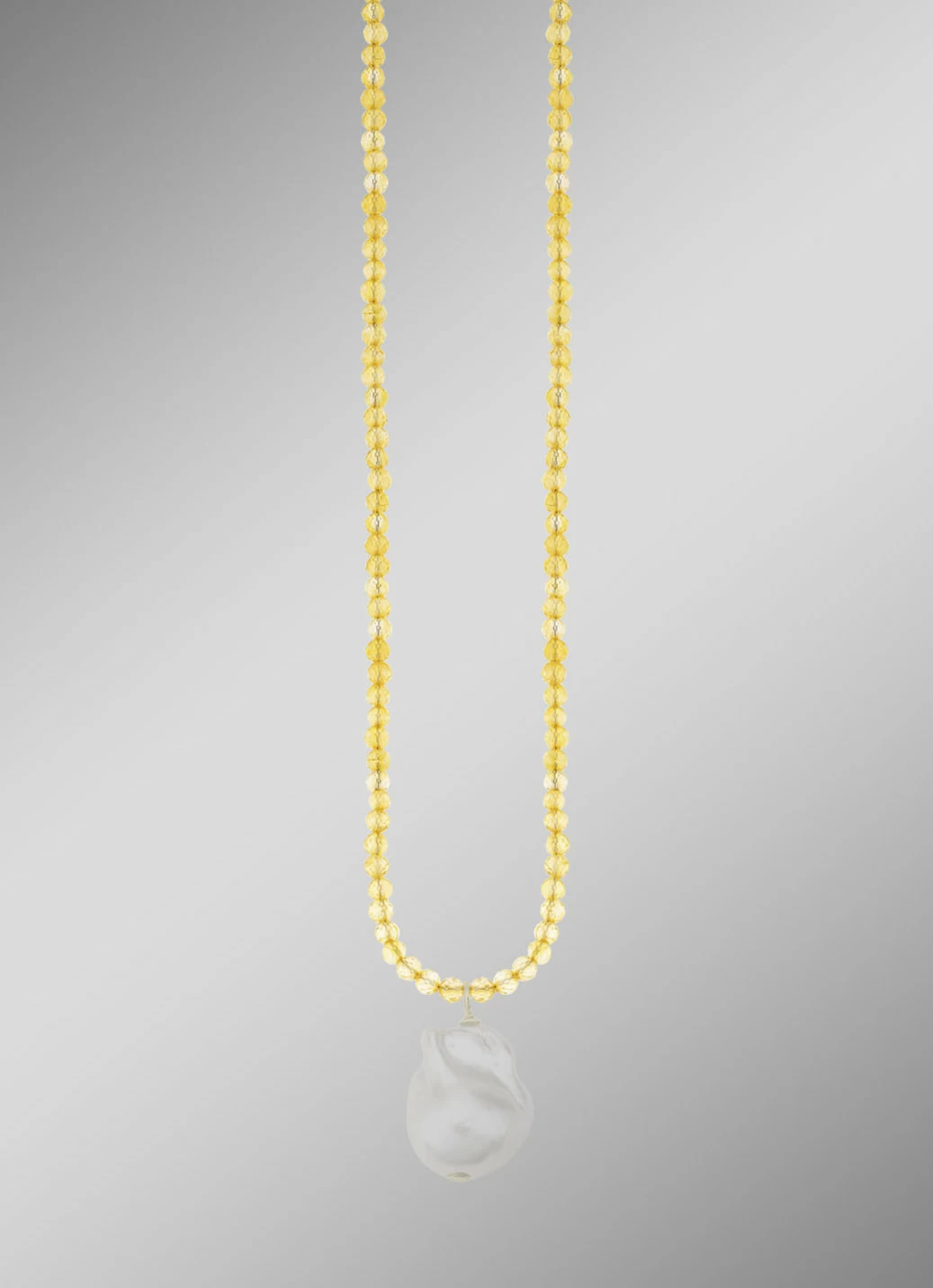 Silber-Citrin-Halskette