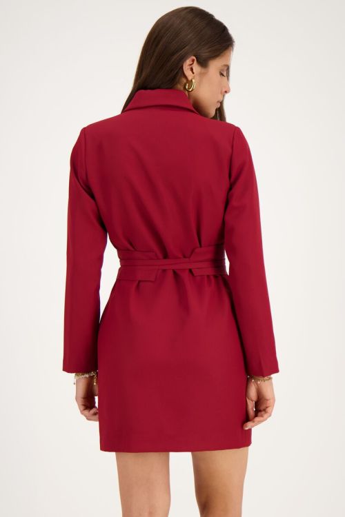 Burgundy blazer jurk met koord