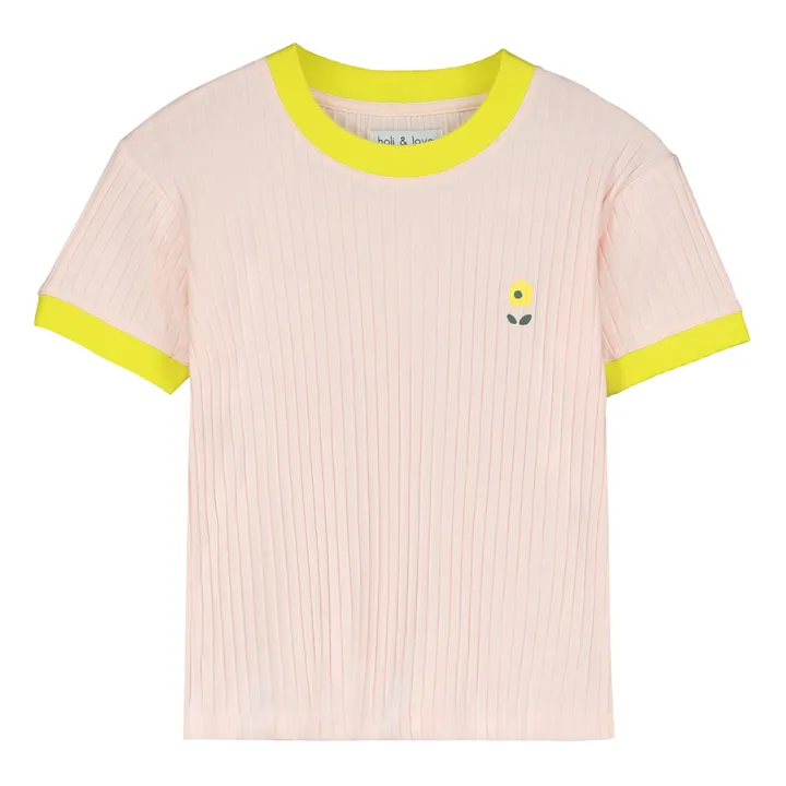Holi & Love T-Shirt Rima Fleur Coton Bio | Rose pâle