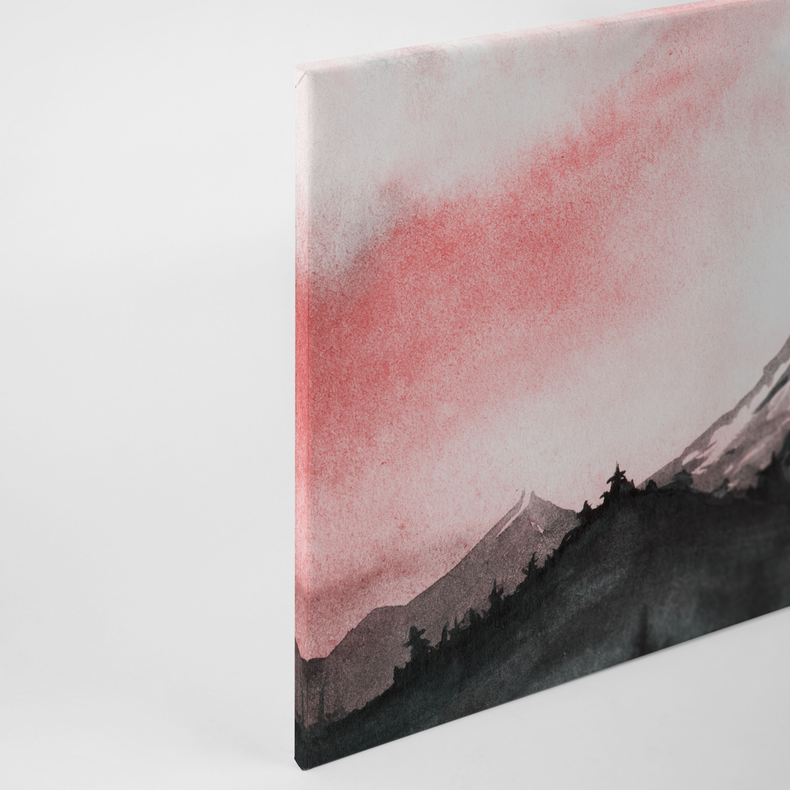 Leinwandbild BERGE - rot - 90x60 cm