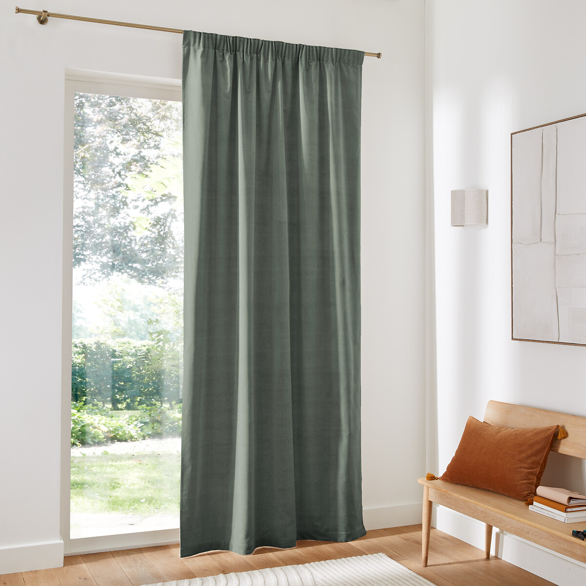 LA REDOUTE INTERIEURS<br>Cortina de veludo com debrum franzido, Veludo