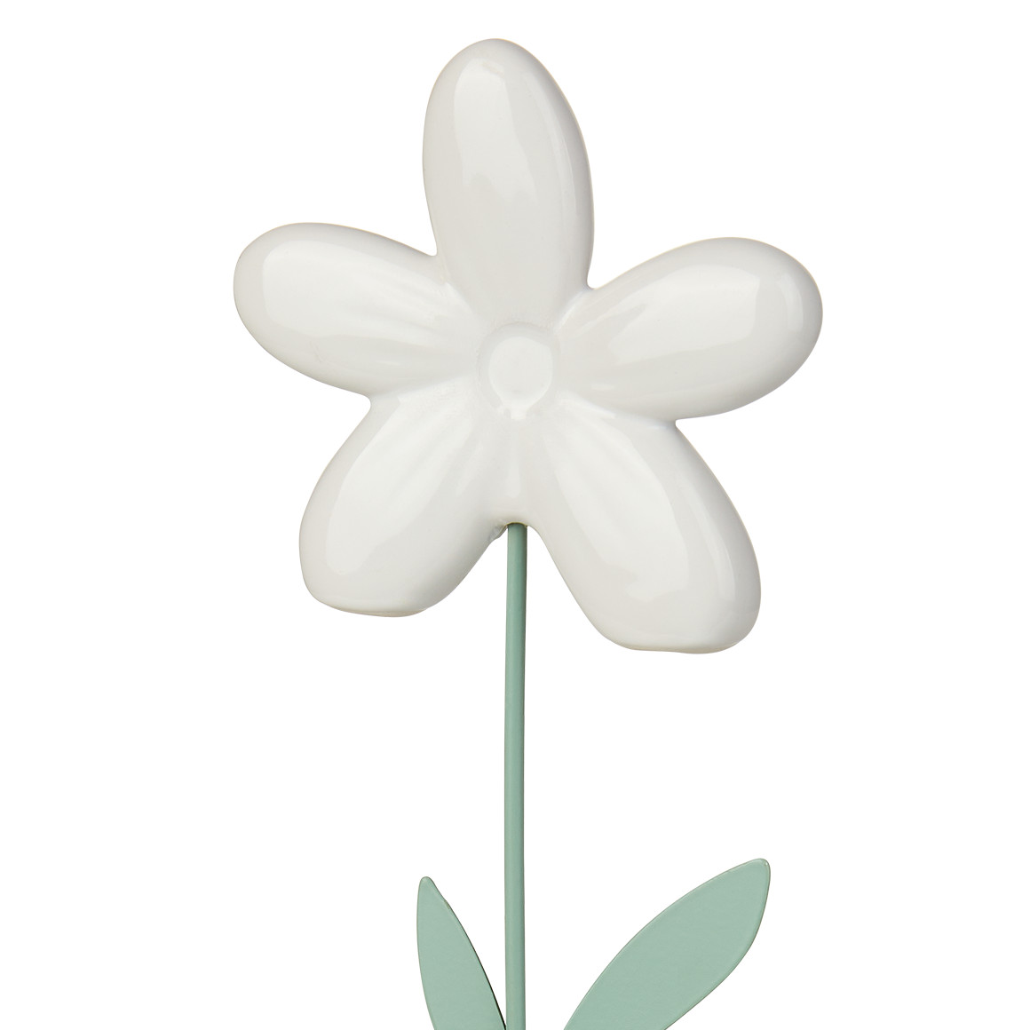 My Home Deko-Aufsteller Blume mit Keramikblüte weiss
