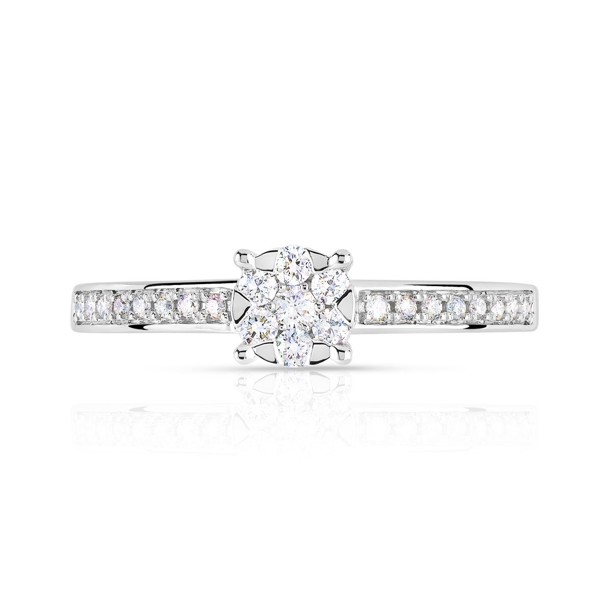 Bague or 750 blanc diamant