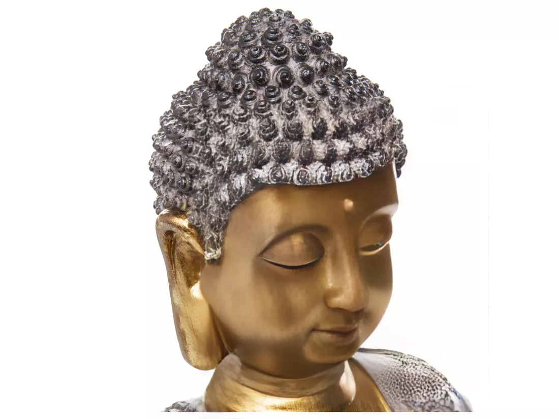 Statue décorative Bouddha en résine avec photophore H 37 cm