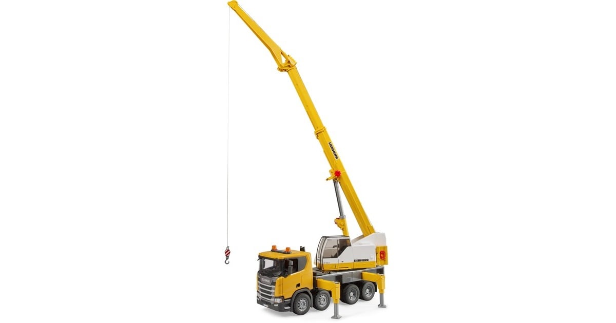 bruderScania Super 560R vrachtwagen met Liebherr hijskraan en licht en geluid Modelvoertuig  (03571)