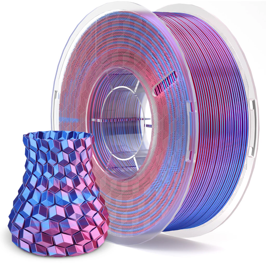 Elegoo  PLA Silk Blue Purple, 1,75 mm / 1000 g    Zweifarbiges PLA mit seidigem Finish in Blau & Violett