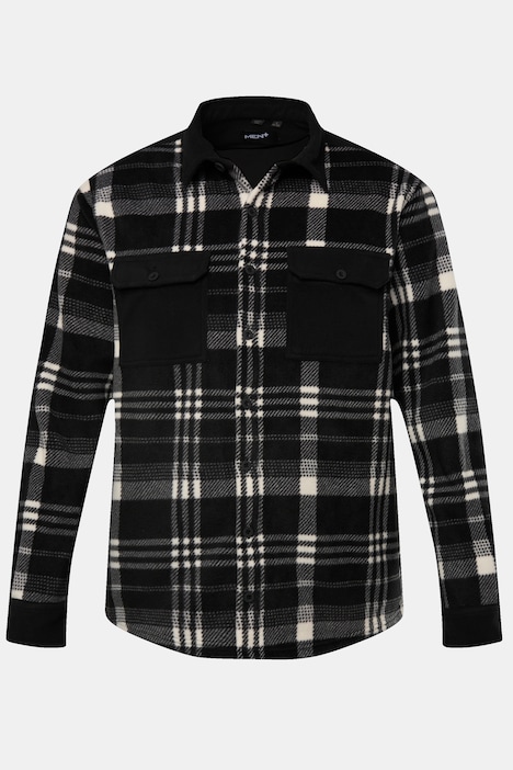 Men+ Karo-Fleeceovershirt, Langarm, Kentkragen, bis 8 XL