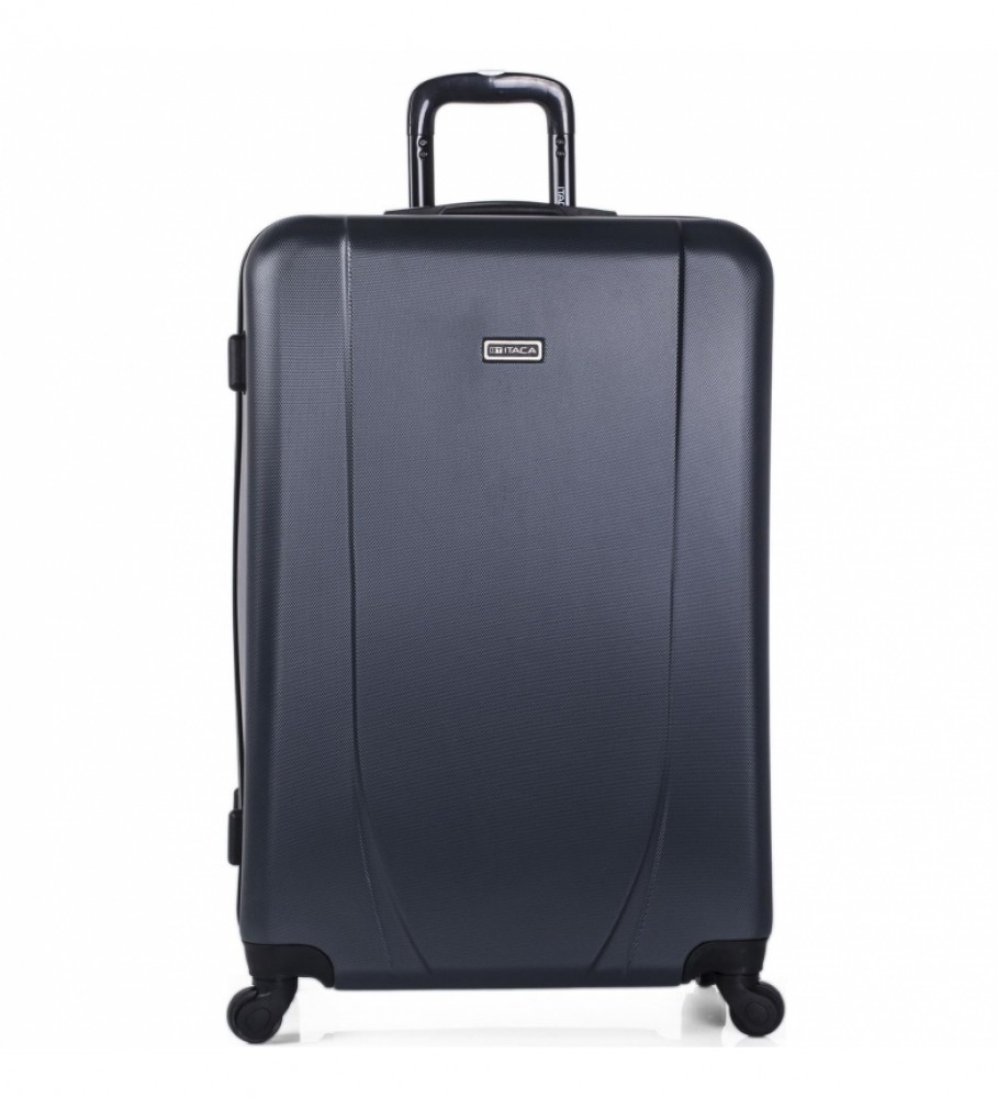 Conjunto de malas rígidas de viagem ITACA com 4 rodas, modelo 71100, pretas - 55x65x75cm -