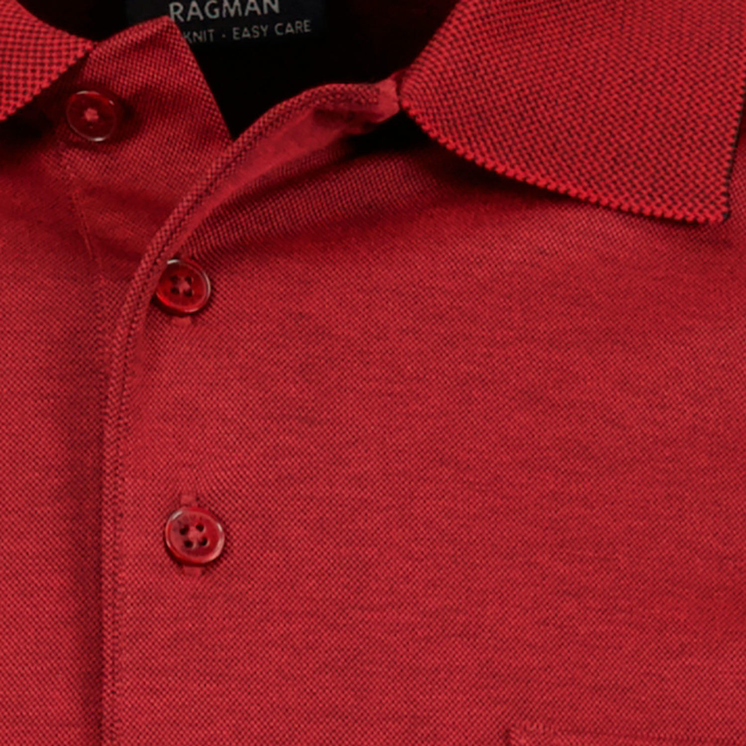 Ragman Herren-Poloshirt langarm uni